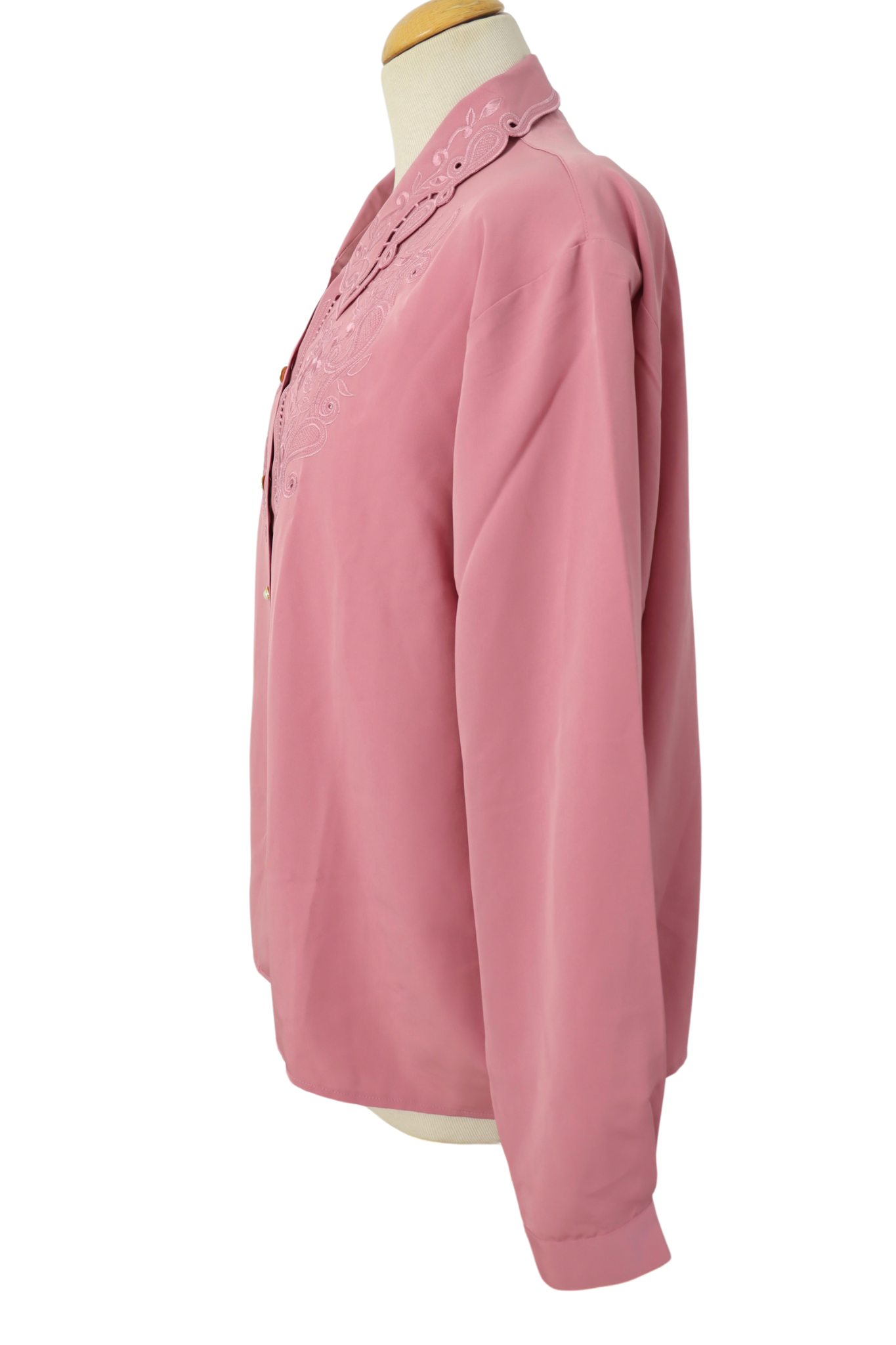 Chemisier vintage vieux rose à broderies la friperie vintage 25