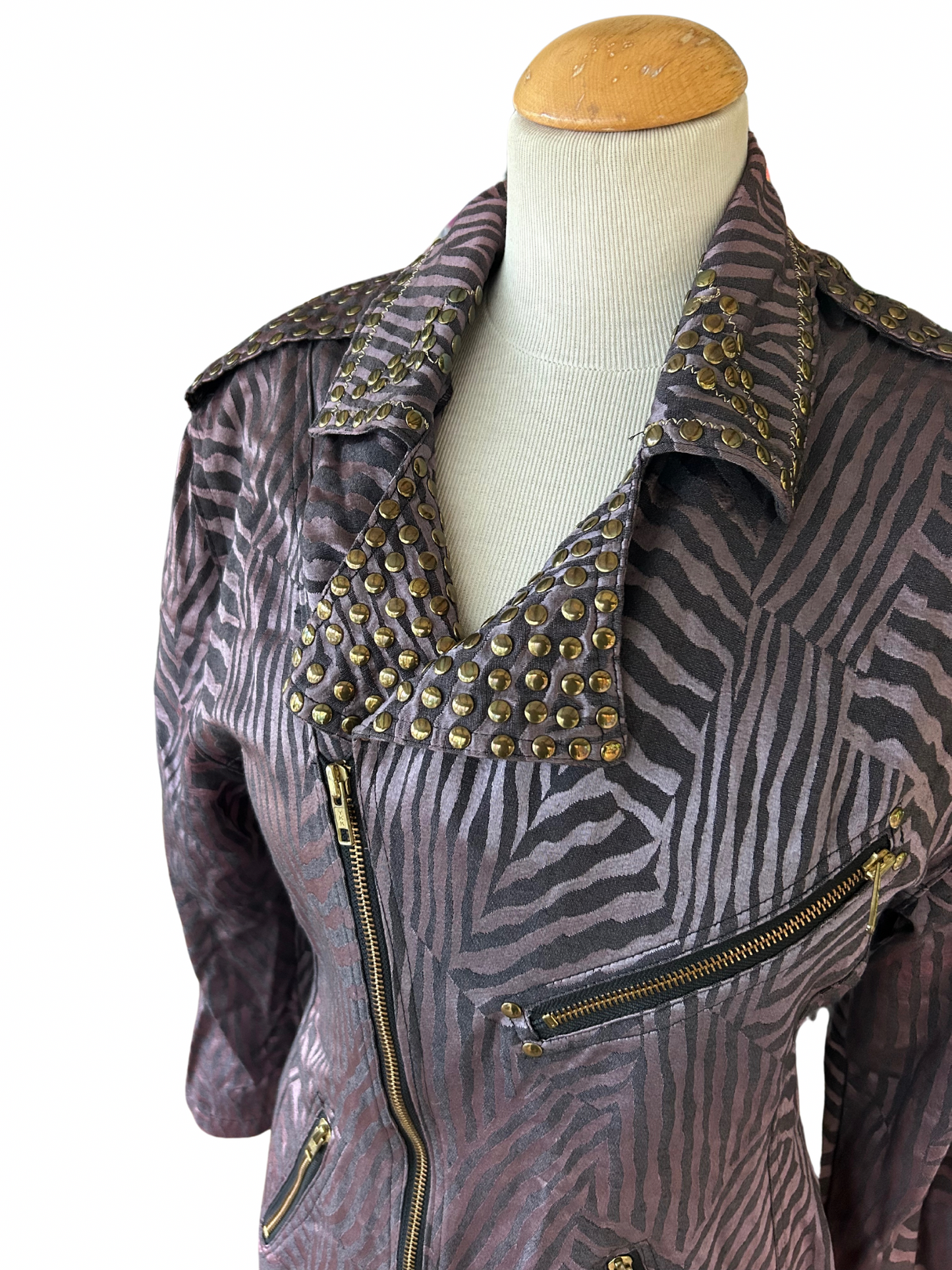 Robe vintage années 80 mauve clouté la friperie vintage 25