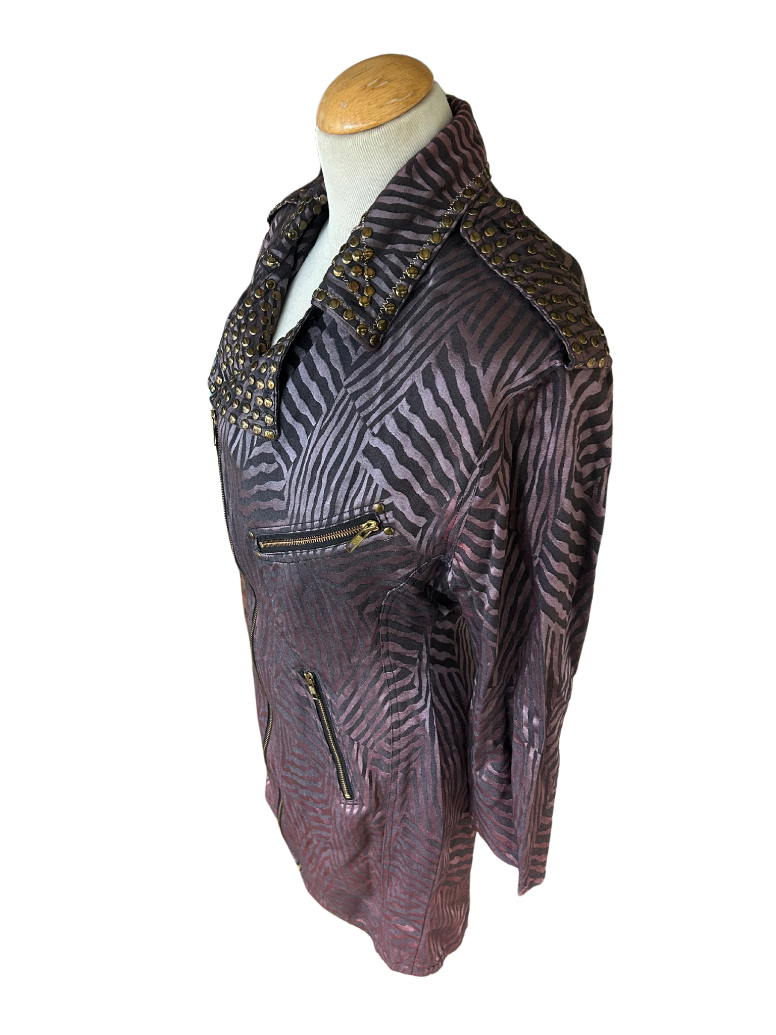 Robe vintage années 80 mauve clouté la friperie vintage 25