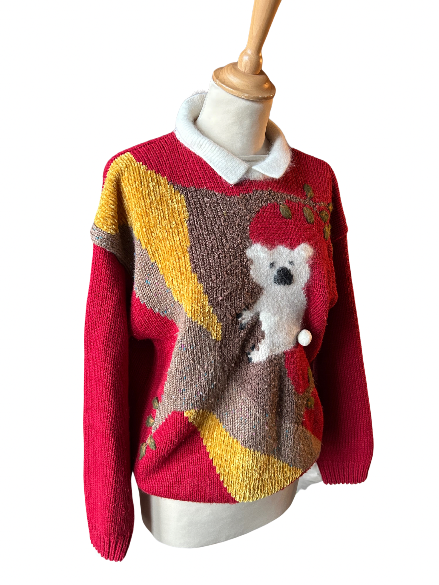 Pull over vintage rouge koala laine la friperie vintage 25