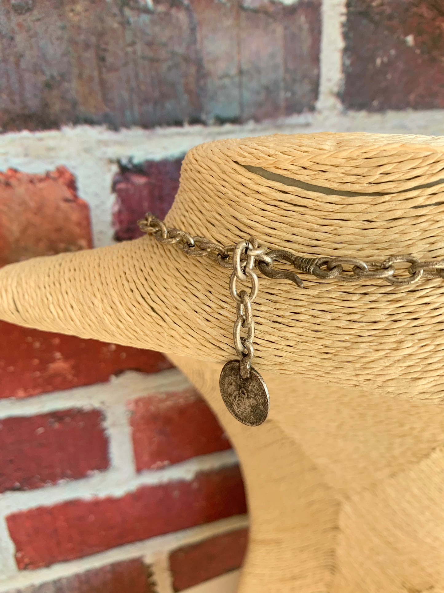 Collier créateur métal argenté vieilli style ethnique la friperie vintage 25