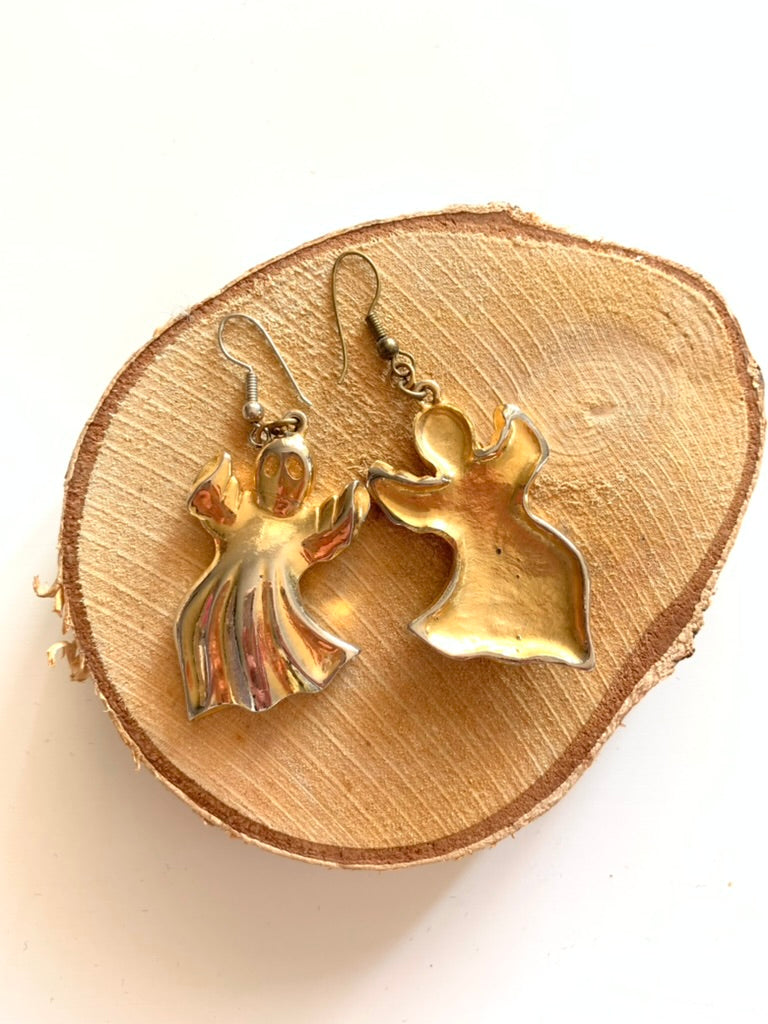 Boucles d'oreilles vintage fantôme dorées la friperie vintage 25
