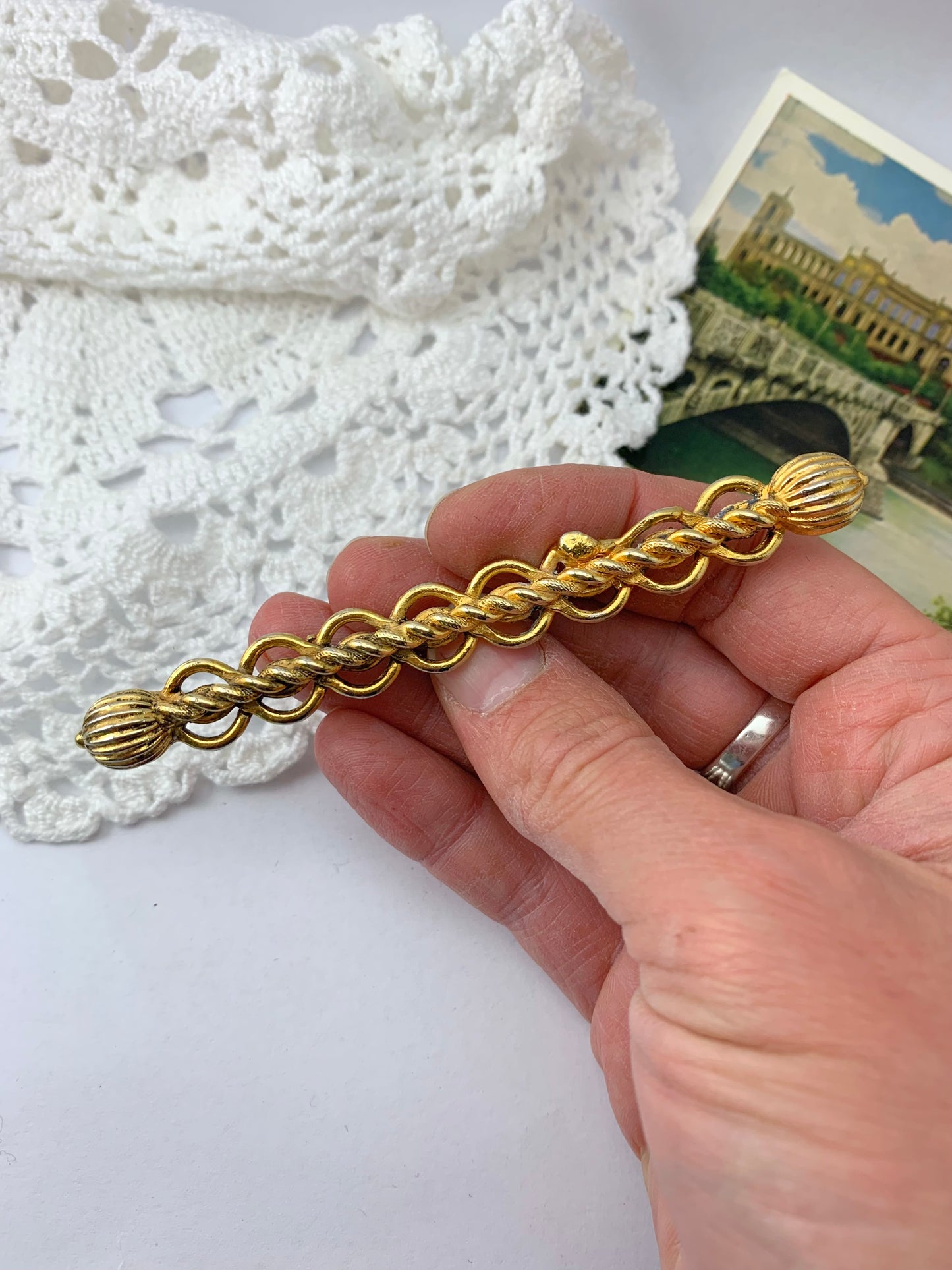 Broche vintage pic à chapeau métal doré la friperie vintage 25