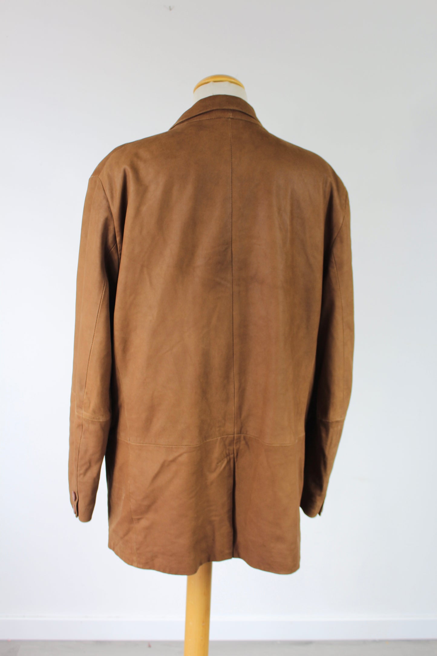 Veste cuir de chèvre Redskins marron mi longue vintage la friperie vintage 25