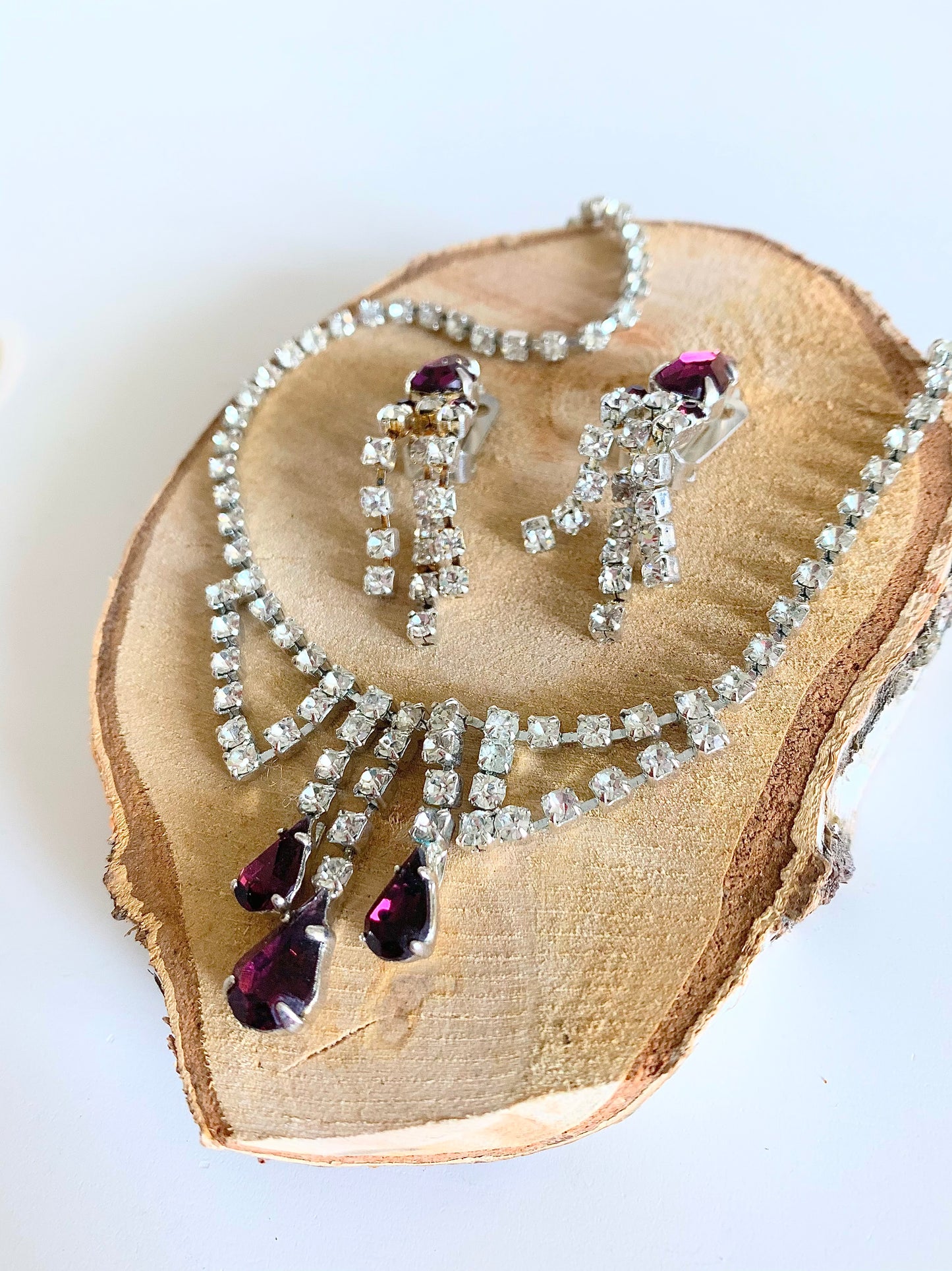 Parure bijoux vintage collier et clips à strass La friperie vintage la friperie vintage 25