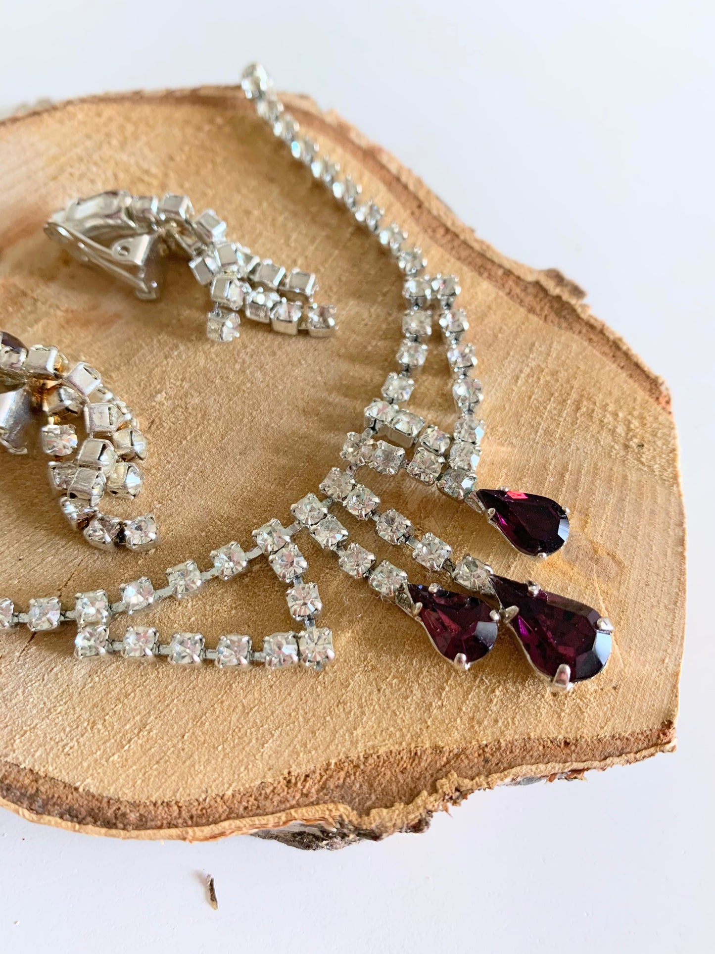 Parure bijoux vintage collier et clips à strass La friperie vintage la friperie vintage 25