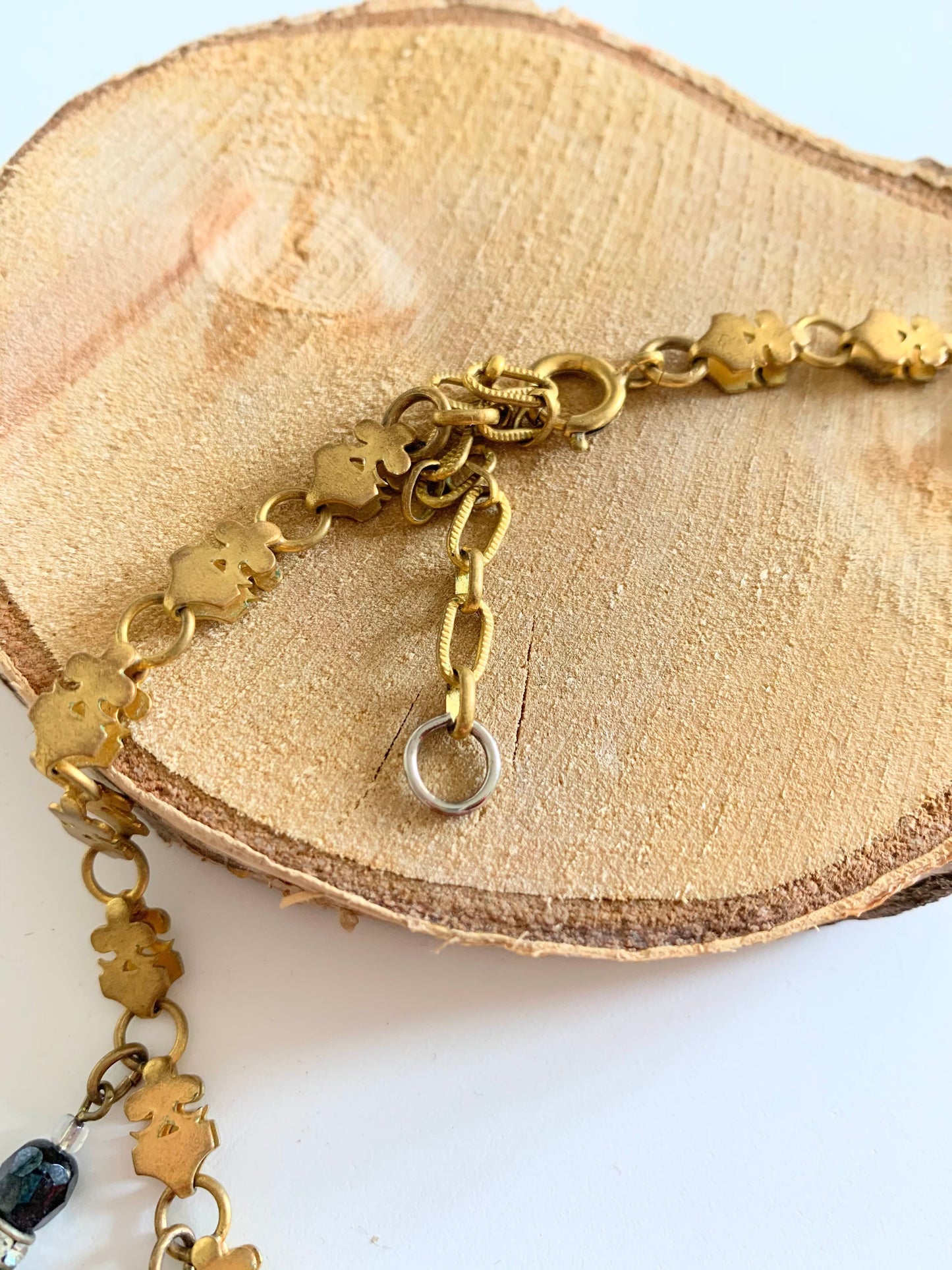 Collier ancien doré perles hématites et strass La friperie vintage la friperie vintage 25