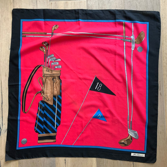 Foulard carré vintage Club de Golf Renoir La friperie vintage la friperie vintage 25