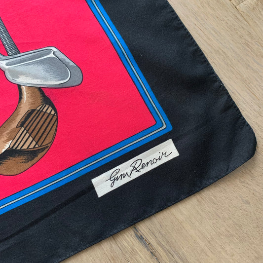 Foulard carré vintage Club de Golf Renoir La friperie vintage