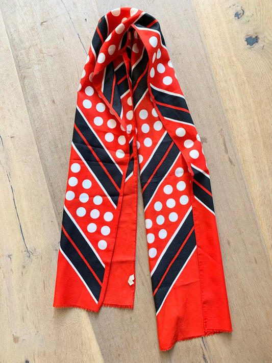 Foulard vintage rouge à pois blanc la friperie vintage