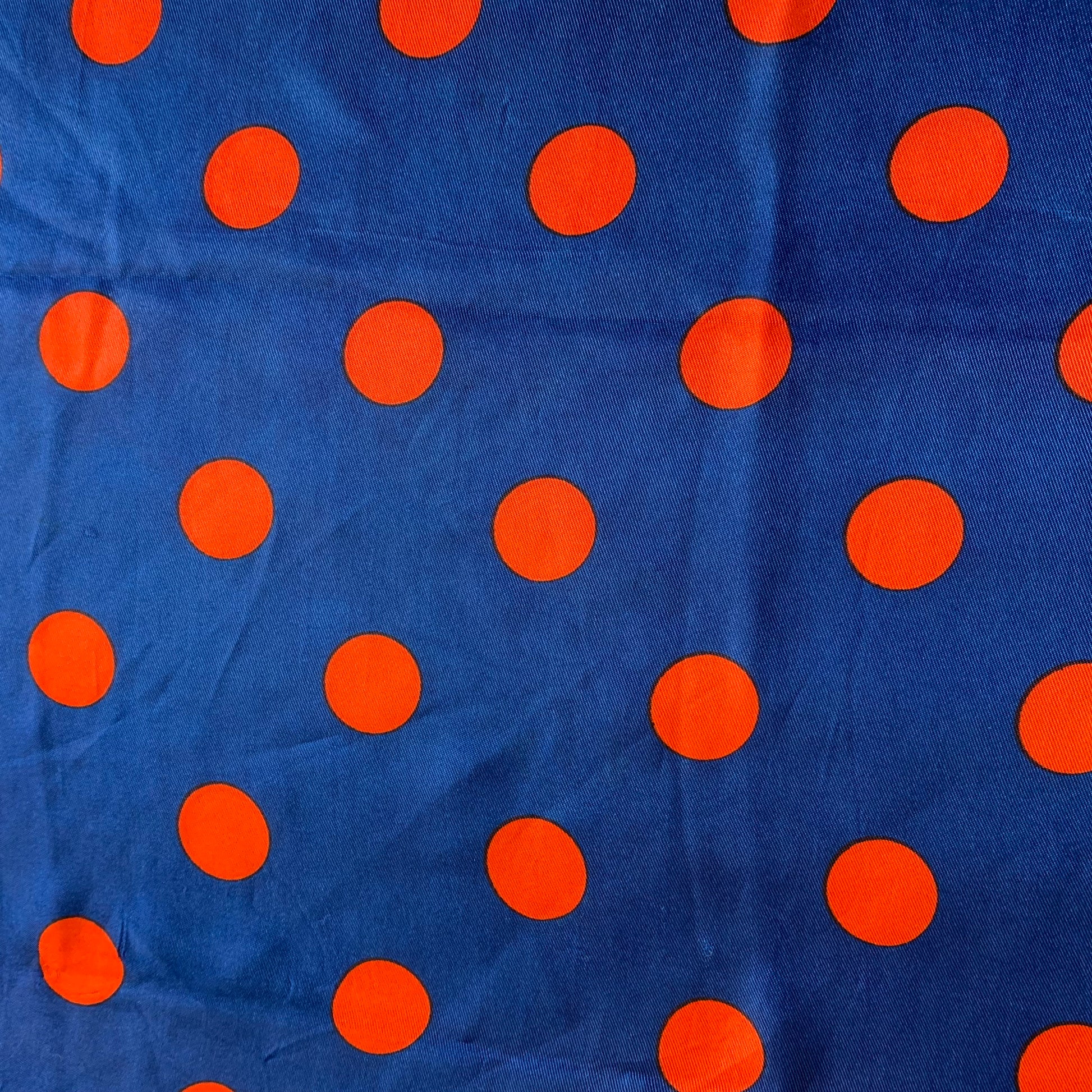Foulard carré vintage bleu à pois rouge La friperie vintage la friperie vintage 25