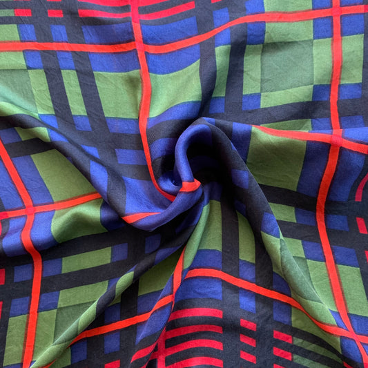 Foulard vintage carré en soie à carreaux La friperie vintage la friperie vintage 25
