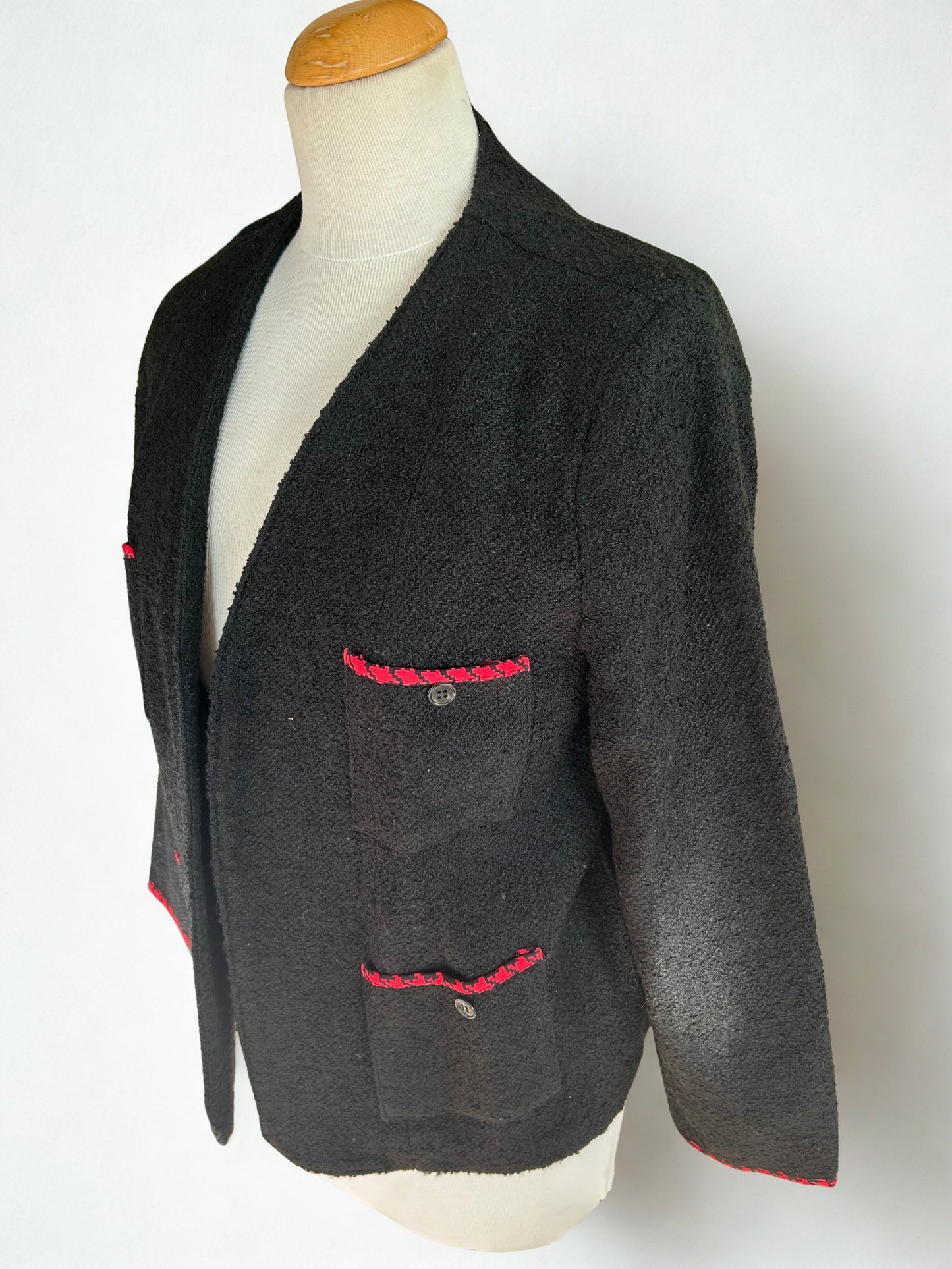Veste vintage noire laine 80’s la friperie vintage 25