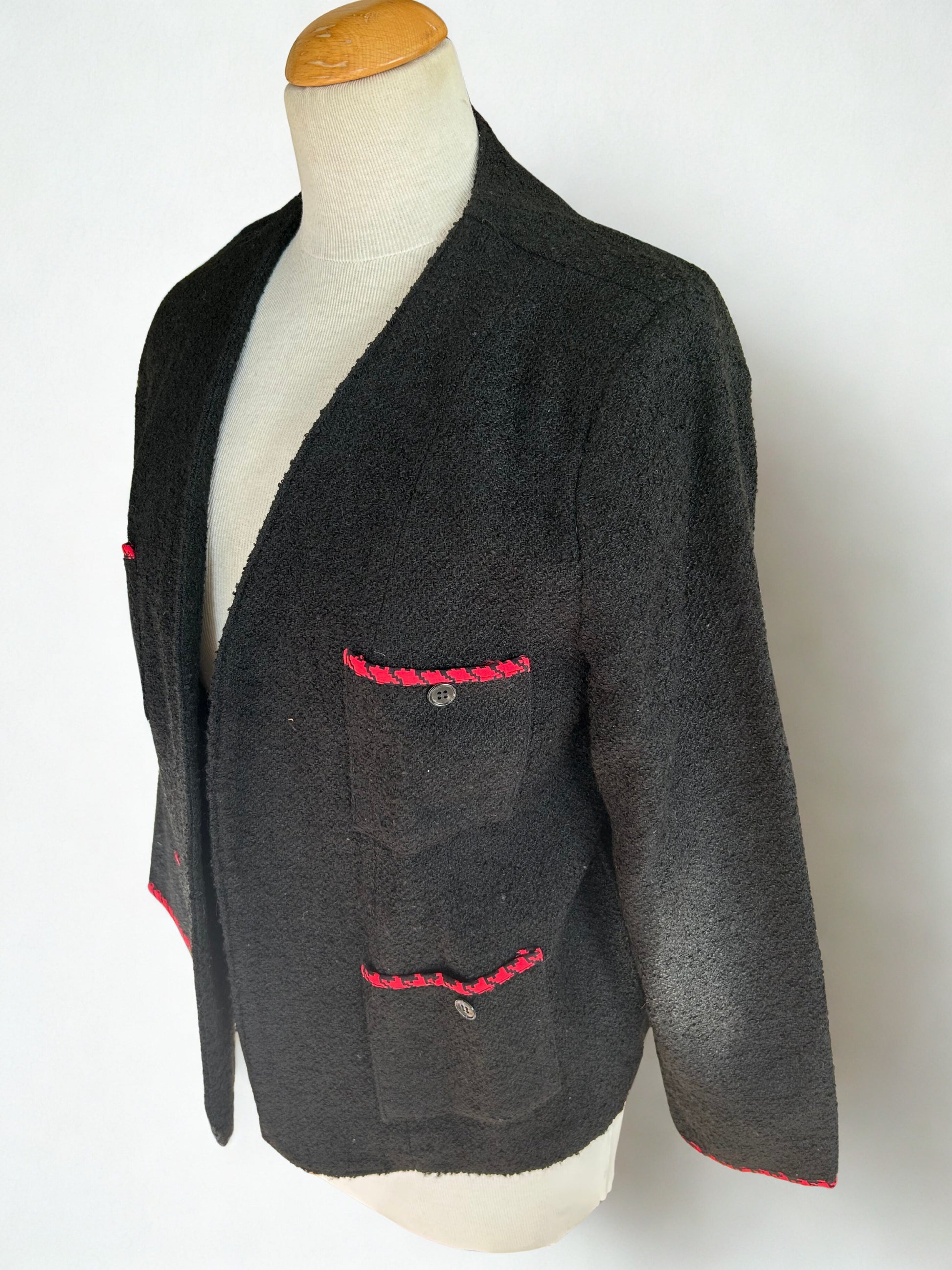 Veste vintage noire laine 80’s la friperie vintage 25