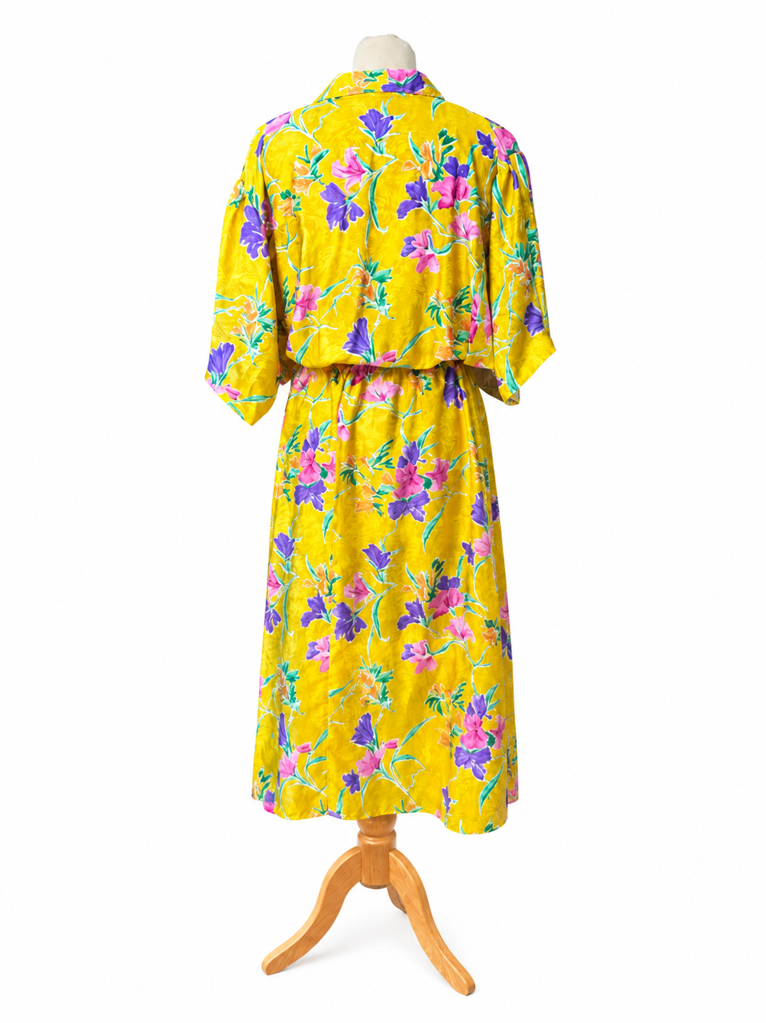 Robe vintage fleurie jaune