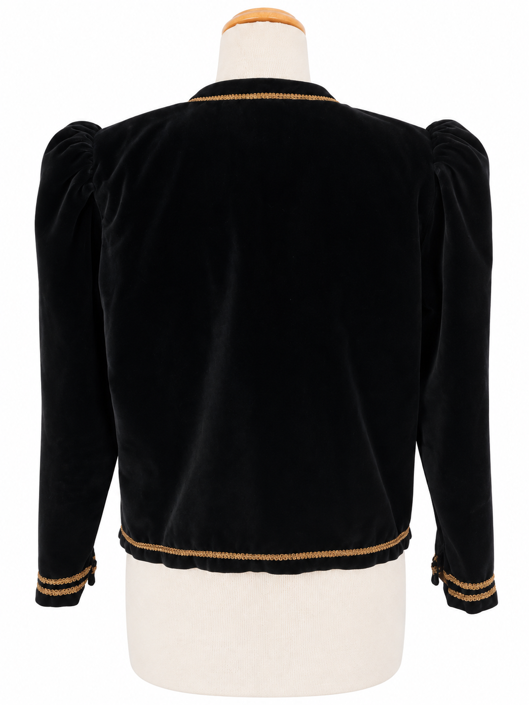 Veste vintage noire velours boutons dorés