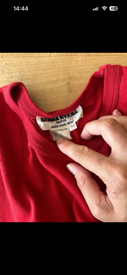 Sweat manches courtes Sonia Rykiel rouge vintage