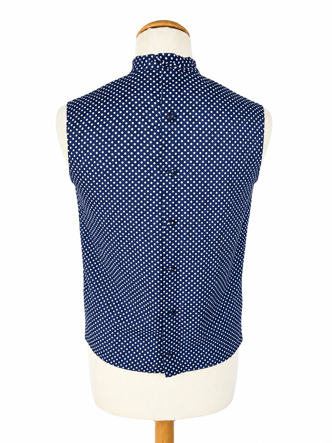 Chemisier vintage à pois bleu