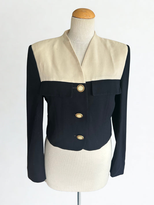 Veste blazer bicolore vintage Laurel laine la friperie vintage 25