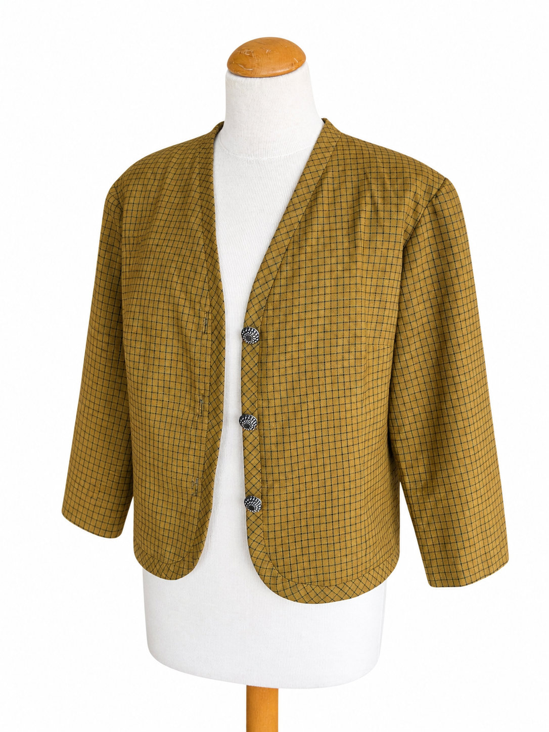 Veste vintage moutarde à carreaux