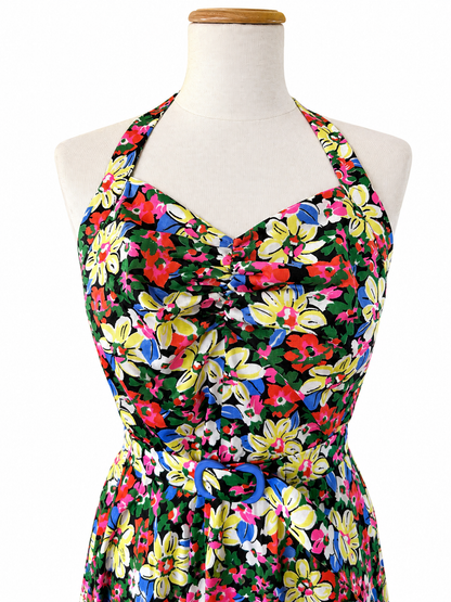 Robe dos nu fleurie vintage