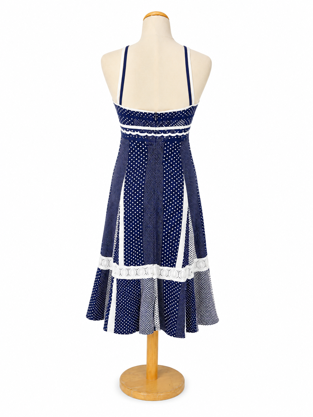 Robe vintage 70 bleu à pois