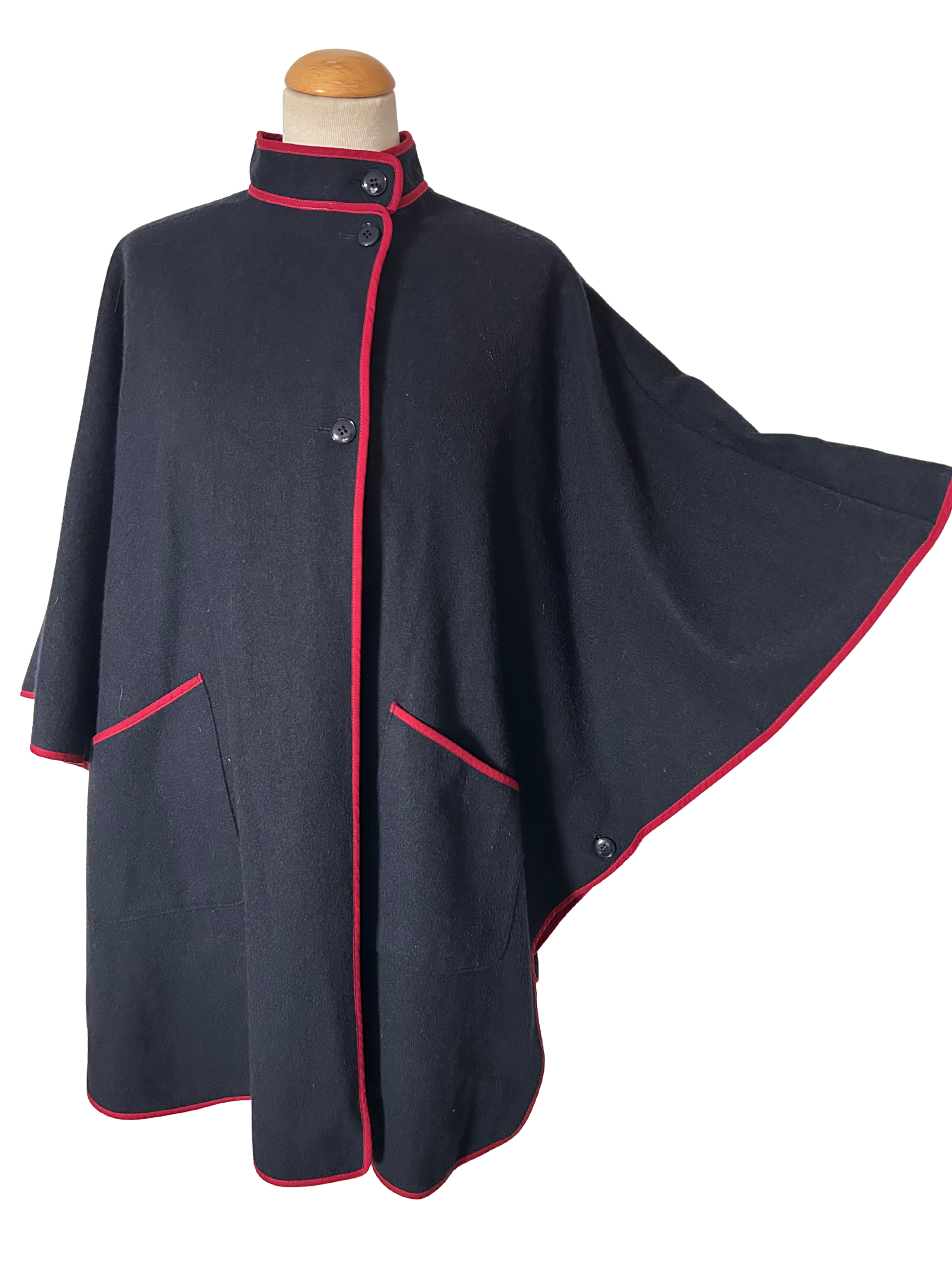 Cape vintage bleu marine laine france 80 la friperie vintage 25