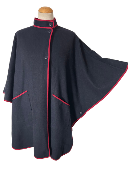 Cape vintage bleu marine laine france 80 la friperie vintage 25