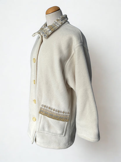 Veste polaire vintage écrue satin