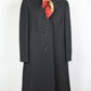Manteau vintage noir long pure laine Del Mod