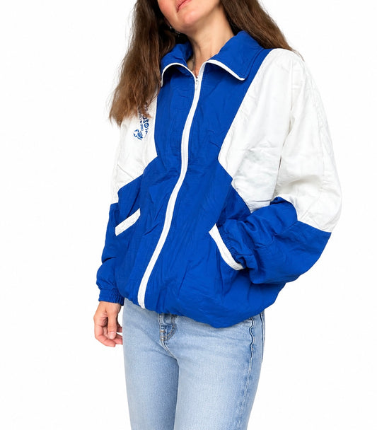 Veste vintage sport bleu et blanc