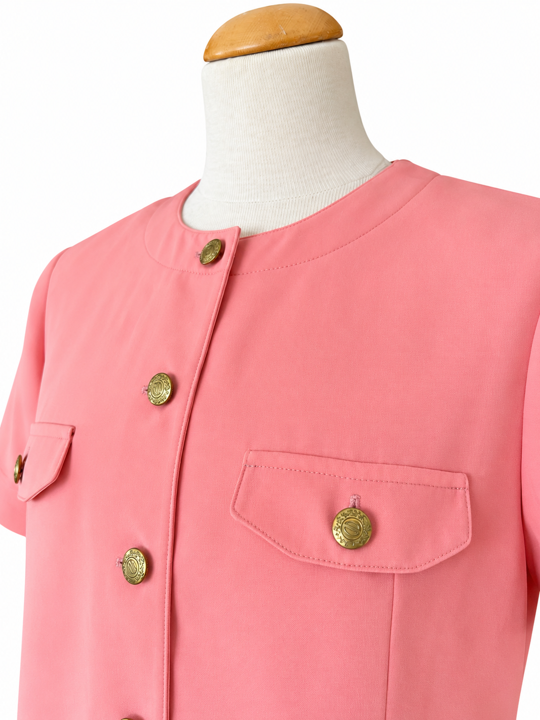 Veste vintage rose manches courtes