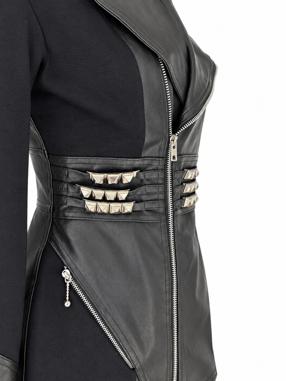 Veste vintage noire clouté simili