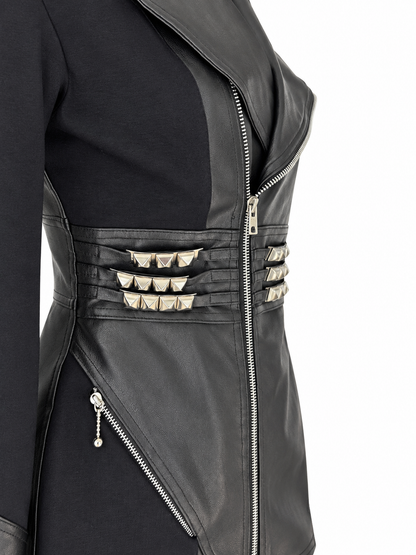 Veste vintage noire clouté simili