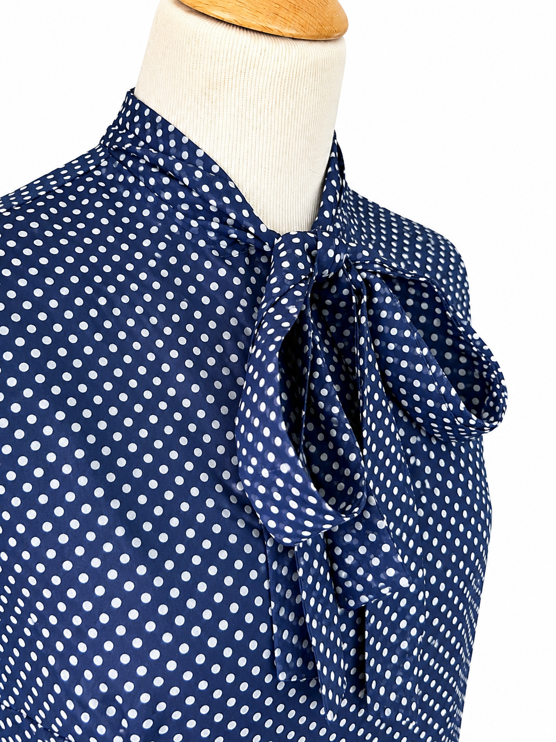 Chemisier vintage à pois bleu