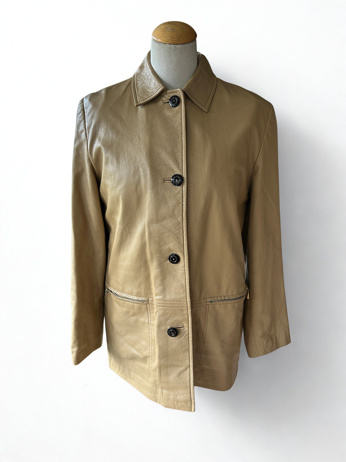 Veste cuir beige vintage 80’s
