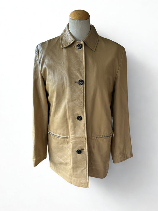 Veste cuir beige vintage 80’s