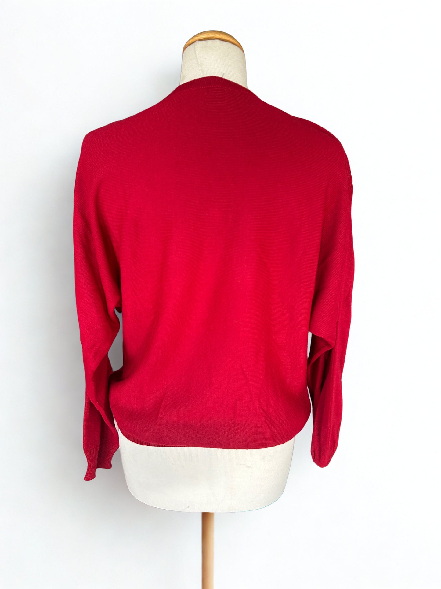 Pull vintage brodé rouge Tilber