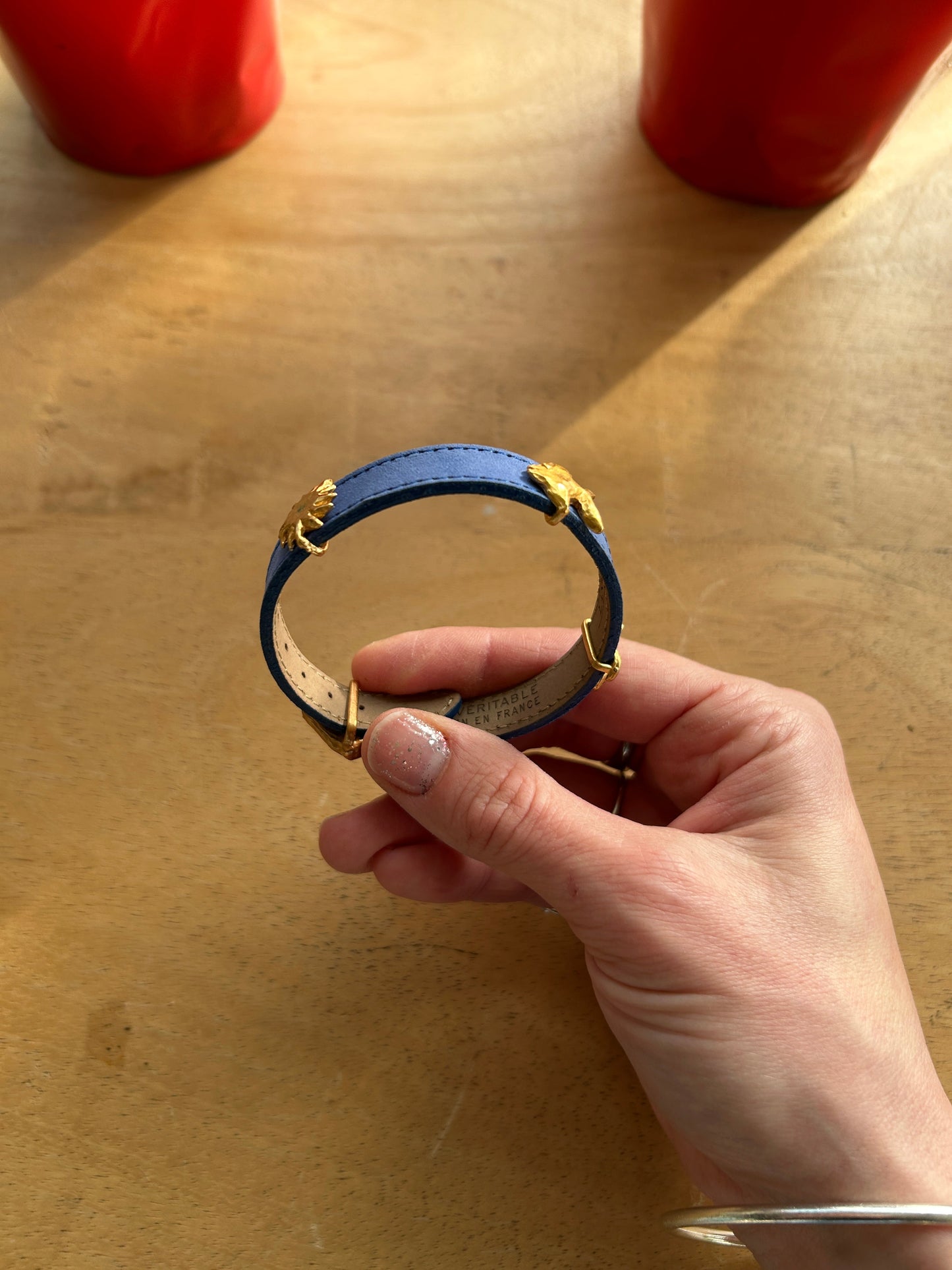 Bracelet vintage Lancôme Paris cuir la friperie vintage 25