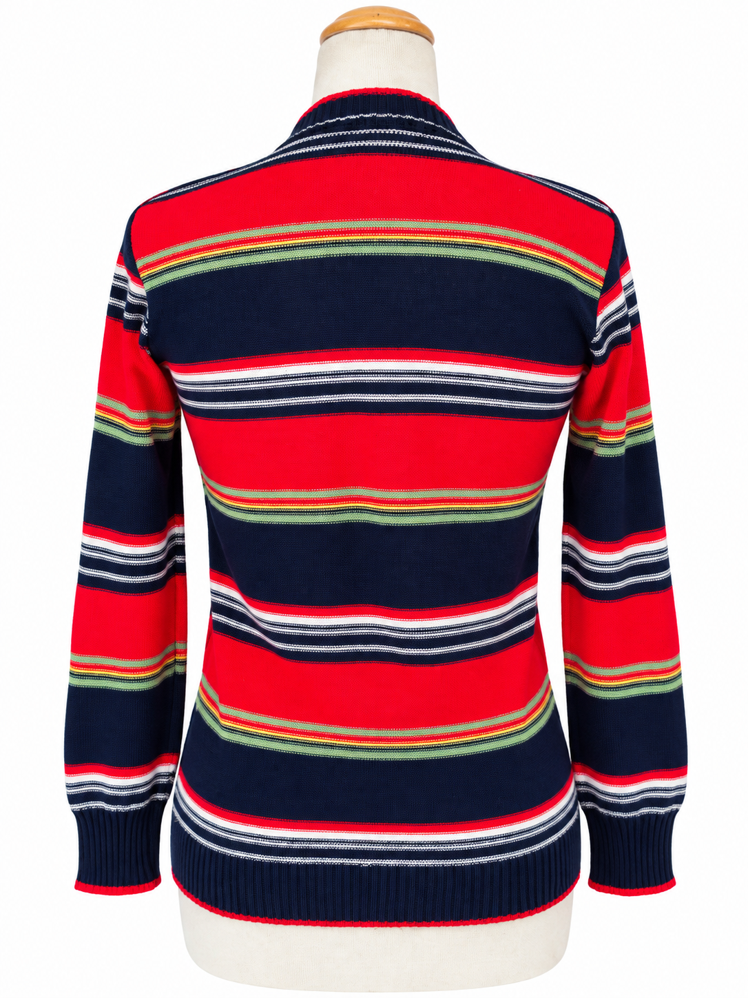 Gilet rayé vintage rouge et bleu marine