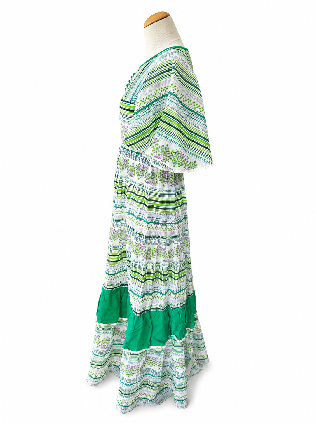 Robe longue bohème vintage imprimé floral
