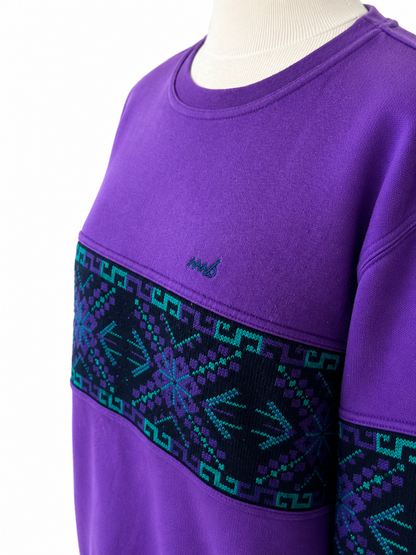 Sweat shirt vintage violet jacquard