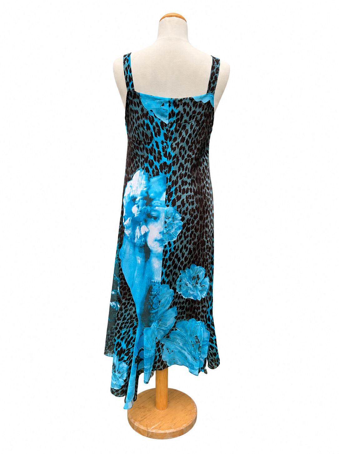 Robe longue Garella turquoise imprimé y2k