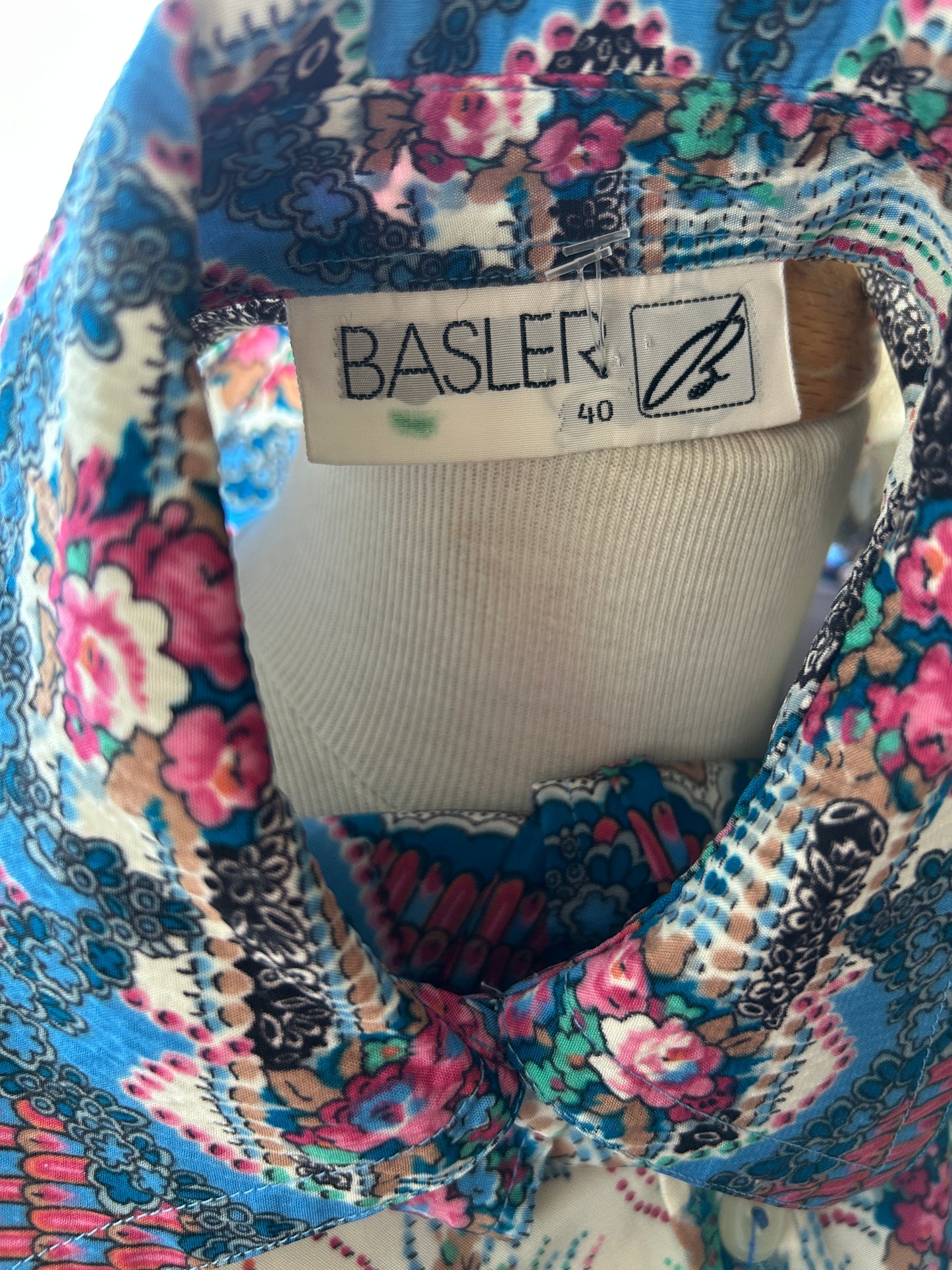 Chemisier vintage motifs floraux psychédéliques 70’s