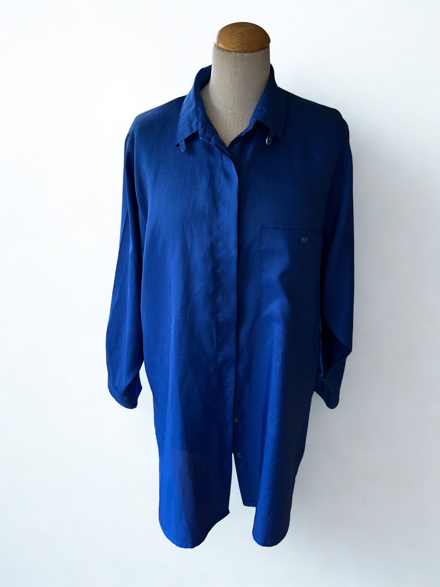 Chemisier long bleu vintage Rodier