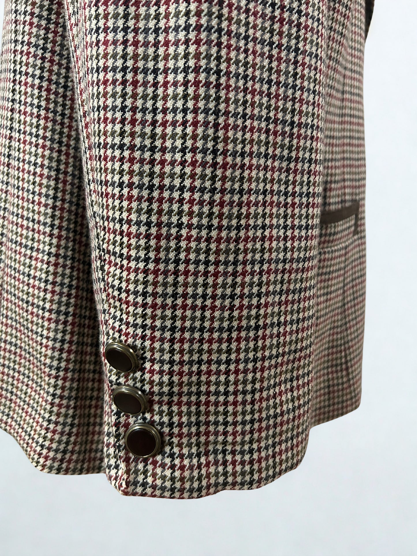 Blazer vintage laine pied de poule marron