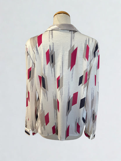 Chemisier vintage à motifs géométriques