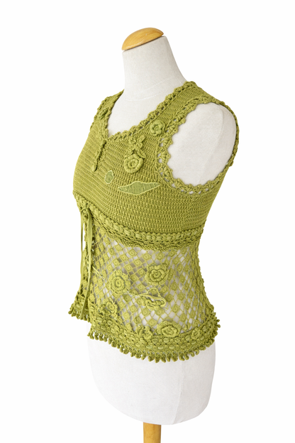Haut crochet kaki Kenzo coton