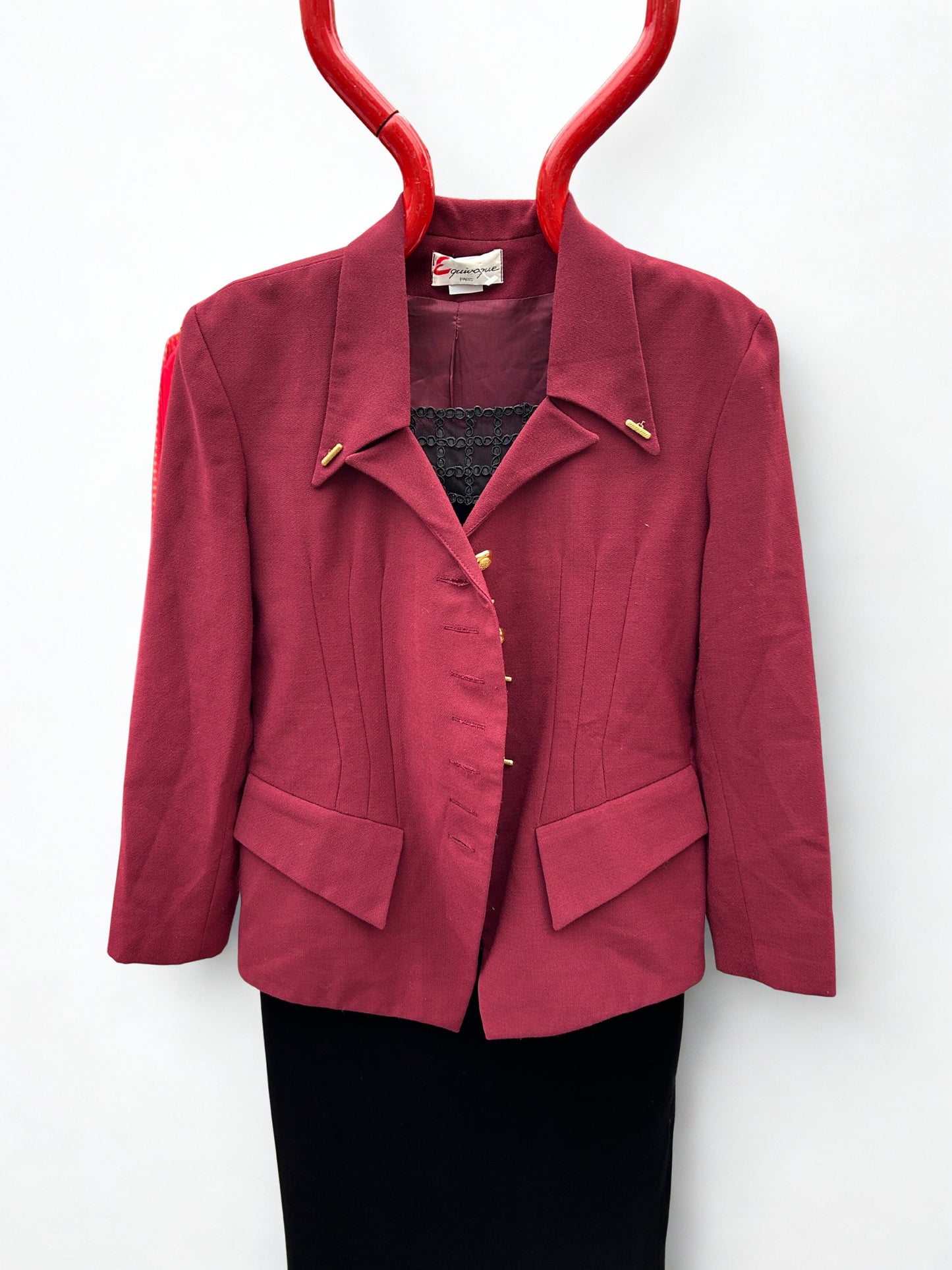 Blazer vintage bordeaux – Laine & polyester la friperie vintage 25