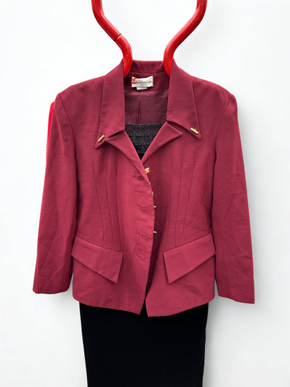 Blazer vintage bordeaux – Laine & polyester la friperie vintage 25